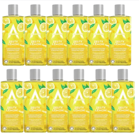 Astonish Concentrated Disinfectant Zesty Lemon Scented Cleaning Liquid 12x 300ml